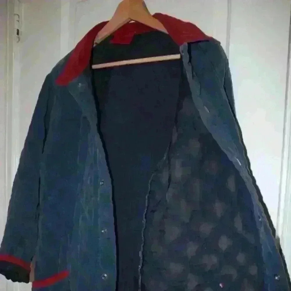 Blue Quilted Corduroy Coat - Plus Size 14-16, Lightweight Jacket